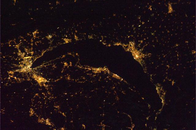 Geneva and Lausanne, Switzerland seen from the ISS