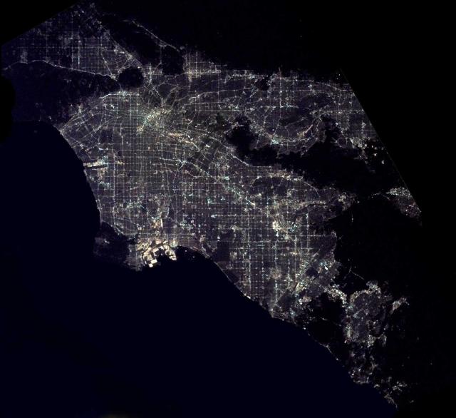 Detailed Night Map of Los Angeles