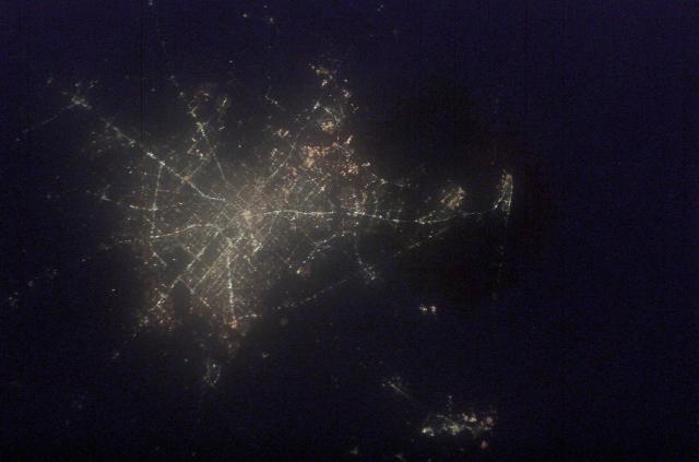 Houston, Texas from the ISS at night